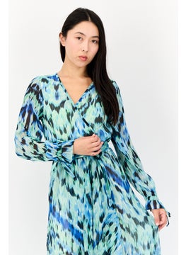 KENDALL + KYLIE Women Allover Print Belted Maxi Dress, Multicolor  - Image 2