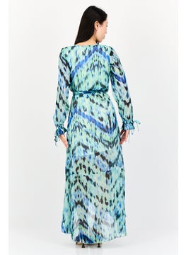 KENDALL + KYLIE Women Allover Print Belted Maxi Dress, Multicolor  - Image 4