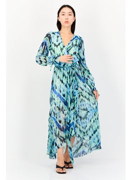 KENDALL + KYLIE Women Allover Print Belted Maxi Dress, Multicolor  - Image 1