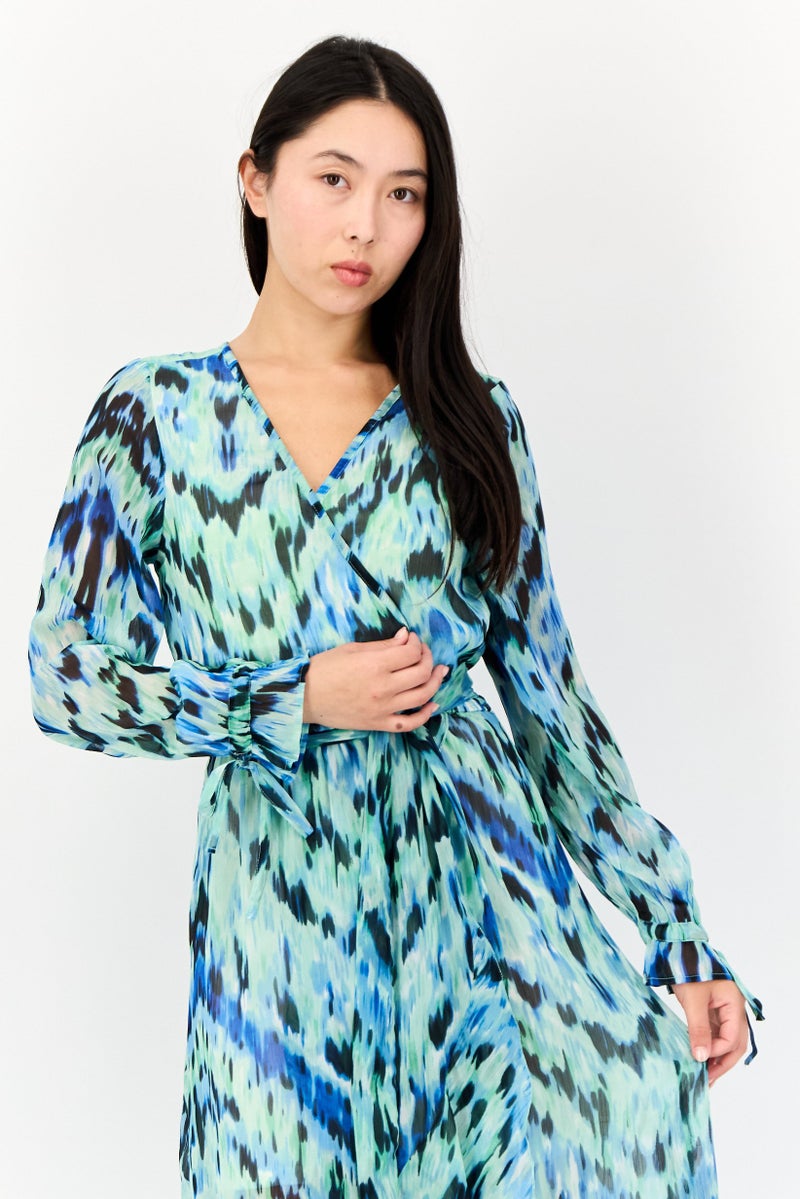 KENDALL + KYLIE Women Allover Print Belted Maxi Dress, Multicolor - Image 2