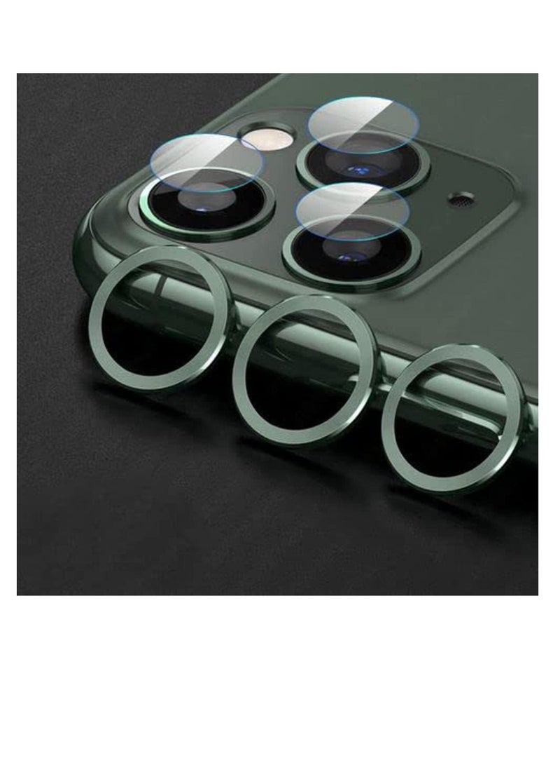 HD Tempered Glass Aluminum Alloy Camera Lens Screen Protector for iPhone 12 Pro 6.1 / iPhone 12 Pro Max 6.7 (Deep Green)  - Image 1