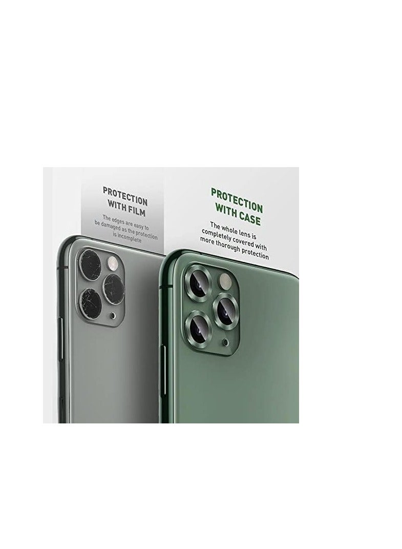 HD Tempered Glass Aluminum Alloy Camera Lens Screen Protector for iPhone 12 Pro 6.1 / iPhone 12 Pro Max 6.7 (Deep Green)  - Image 2