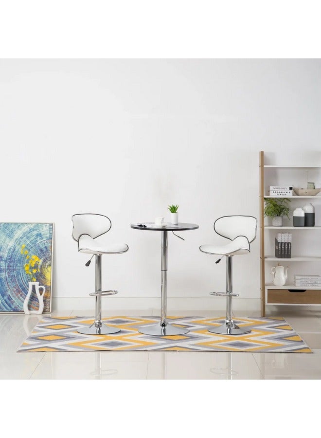 vidaxl vidaXL Bar Stools 2 pcs White Faux Leather  - Image 1