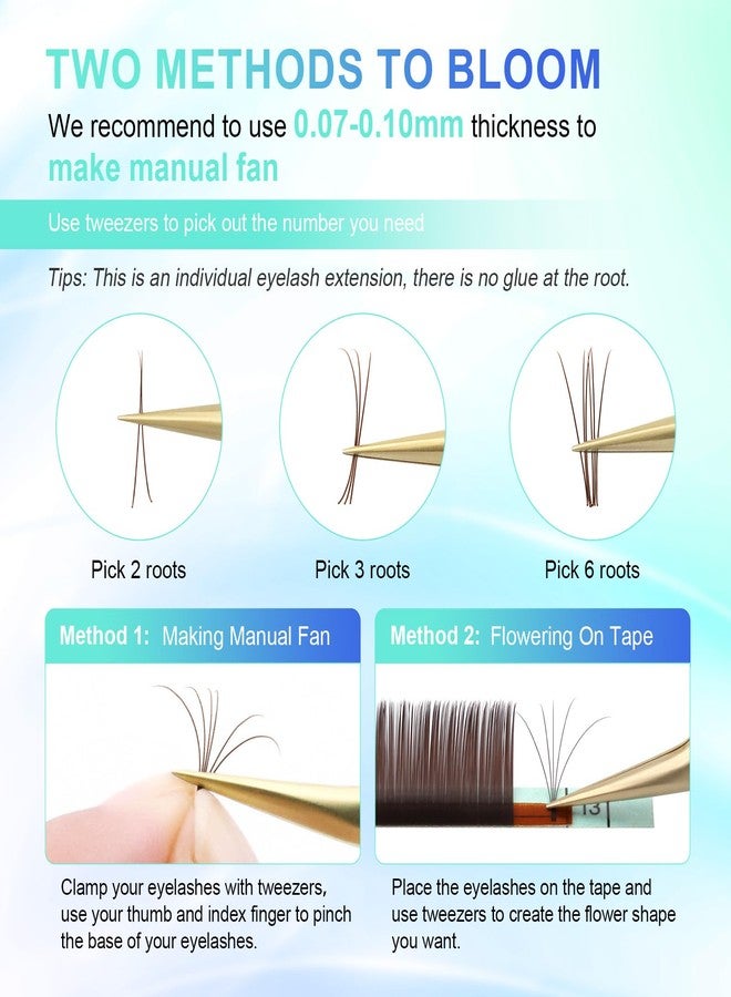NAGARAKU Eyelash Extensions Dark Brown Color 0.15mm D curl 7-15mm Mix Tray Individual Lashes Classic Faux Mink Volume 20 rows Soft Light - Image 4