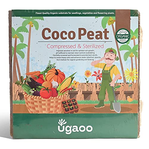 UGAOO Cocopeat Block 5 Kg for Home Garden Plants | Compressed & Sterilized Coconut Fiber Growing Medium for Seed Germination, Potting Mix, Indoor & Outdoor Gardening & Soil Aeration - Image 1