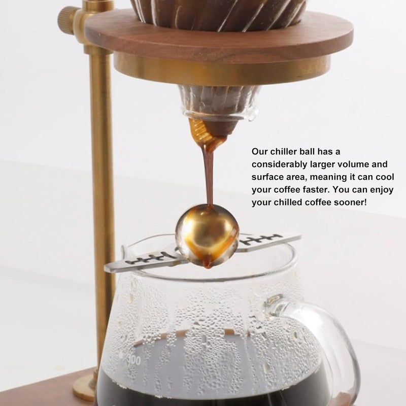 Asixxsix Stainless Steel Coffee Cooling Tool with Reusable Ice Sphere, Reusable Stainless Steel Ice Balls Unlock True Flavors, Ideal for Coffee, Whiskey, Cocktails - Image 3
