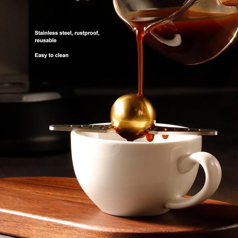Asixxsix Stainless Steel Coffee Cooling Tool with Reusable Ice Sphere, Reusable Stainless Steel Ice Balls Unlock True Flavors, Ideal for Coffee, Whiskey, Cocktails - Image 4