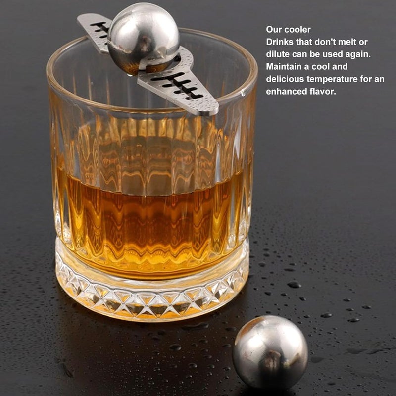 Asixxsix Stainless Steel Coffee Cooling Tool with Reusable Ice Sphere, Reusable Stainless Steel Ice Balls Unlock True Flavors, Ideal for Coffee, Whiskey, Cocktails - Image 2