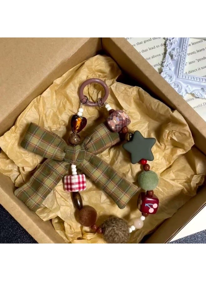 NIBEMINENT Phone Charm/ Chain Strap for Women Girls, Cute Plush Cell Phone Case Lanyard Wrist Strap