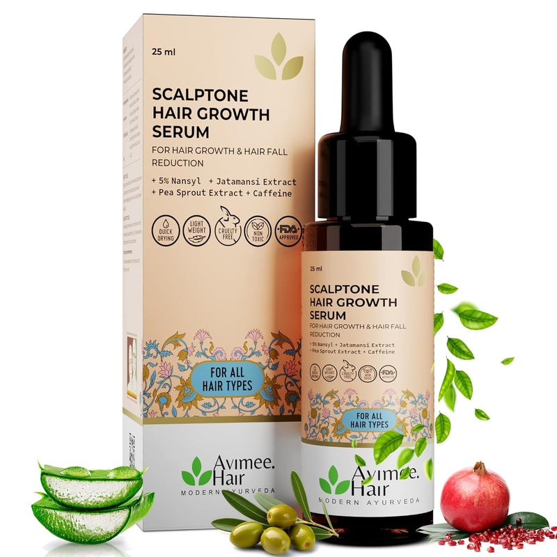 AVIMEE HERBAL مجموعة توفير سوبر لنمو الشعر من أفيمي كيشبالاف زيت الشعر 100 مل وسيروم نمو الشعر سكالب تون 25 مل - Image 5