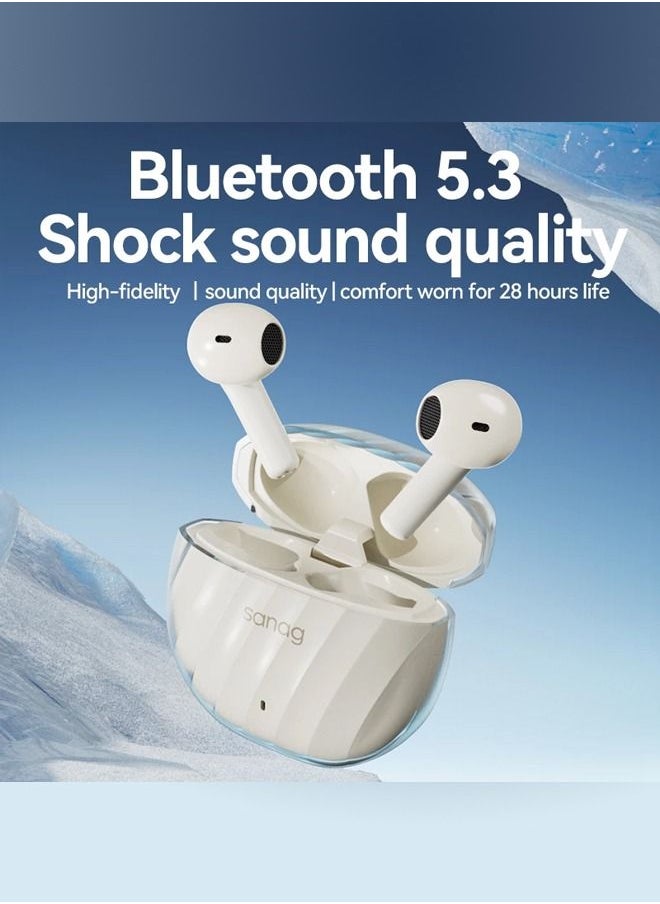sanag - Sanag T40 Bluetooth 5.3 earphone wireless TWS headphone half in ear HiFi sound quality headset touch control earbuds HD MIC - Image 1