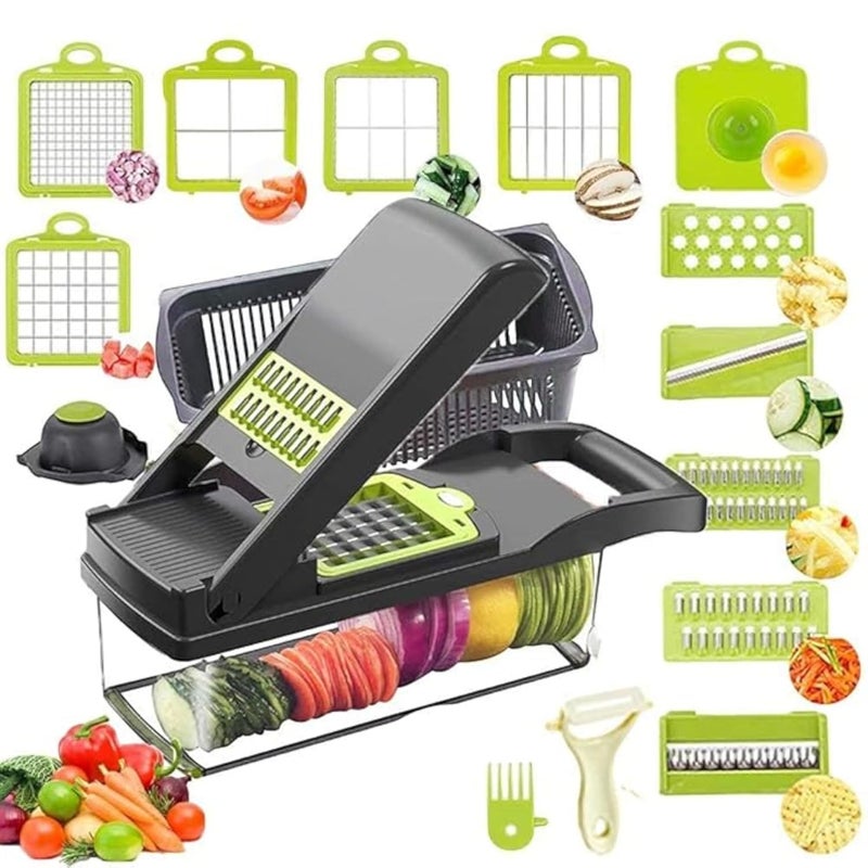 15in1 MultiFunction Vegetable Cutter Chopper Slicer Dicer Peeler and Grater Unbreakable EasytoUse Kitchen Tool for Onions Tomatoes Cucumbers Carrots  - Image 1