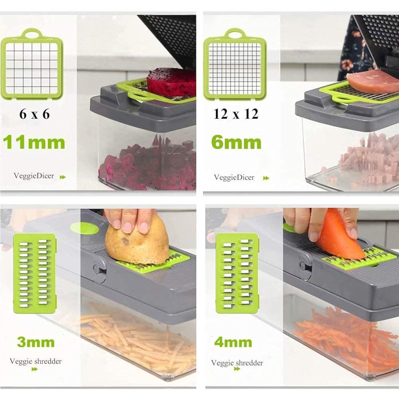 15in1 MultiFunction Vegetable Cutter Chopper Slicer Dicer Peeler and Grater Unbreakable EasytoUse Kitchen Tool for Onions Tomatoes Cucumbers Carrots  - Image 5