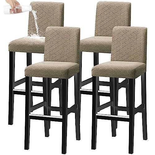 KELUINA KELUINA Bar Chair Stool Covers, Stretch Removable Washable Chair Slipcover for Short Swivel Dinning Chair Back Chair  - Image 2