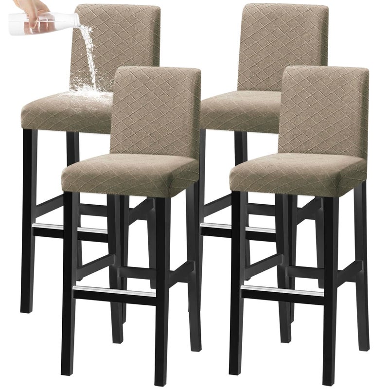 KELUINA KELUINA Bar Chair Stool Covers, Stretch Removable Washable Chair Slipcover for Short Swivel Dinning Chair Back Chair  - Image 1