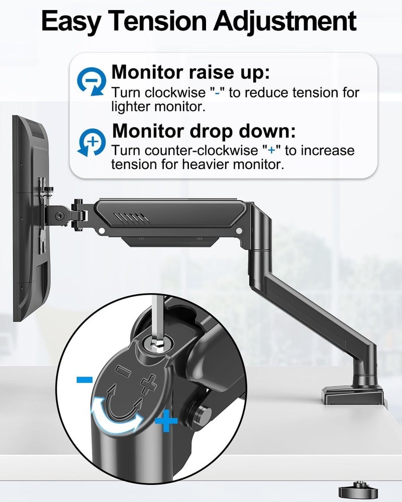 UREVO Dual Monitor Stand for Desk, Adjustable Spring Double Monitor Mount for 17"–32" Screens - Image 5