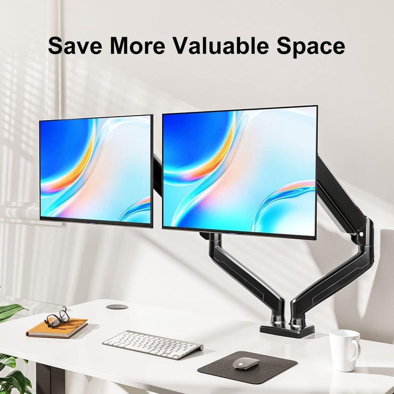 UREVO Dual Monitor Stand for Desk, Adjustable Spring Double Monitor Mount for 17"–32" Screens - Image 4