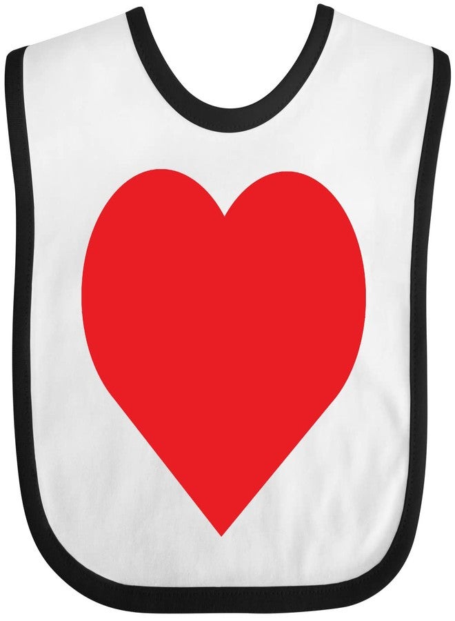 inktastic Red Heart Baby Bib White and Black 35011 - Image 1