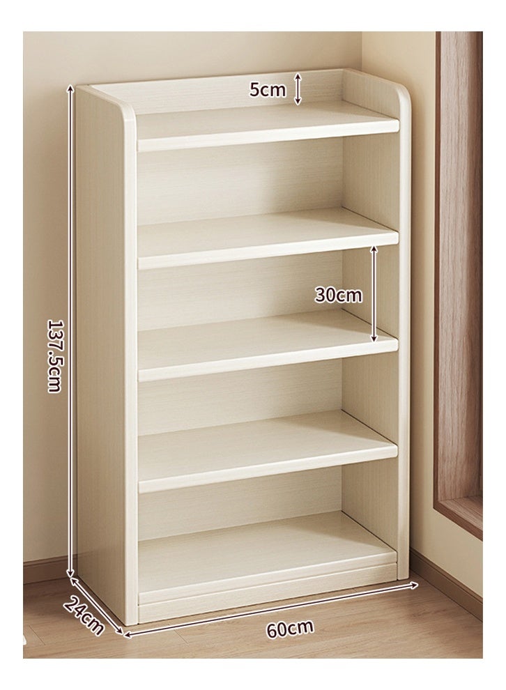 keke 5 Layers Multifunction Storage Adjustable Creative Style Book Shelves Modern Tall Bookcase Display Thick Wood Furniture Storage Rack for Bedroom. - Image 3