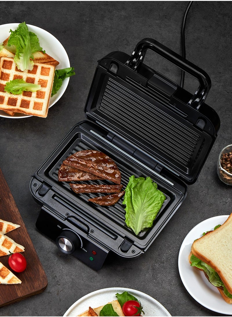 LAWAZIM - 3-in-1 Grill Maker & Sandwich Press with Detachable Plates - 1000W Compact Kitchen Appliance | Non-stick Panini press Electric Kitchen appliance Countertop Quick heat Easy clean Space-saving. - Image 1