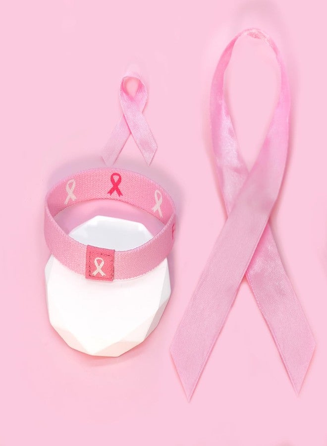 Nanafast Breast Cancer Bracelets Wristband Elastic Breast Cancer Awareness Wrist Band Bracelet for Women Pink Ribbon Breast Cancer Awareness Accessories-Faith 15mm - Image 4