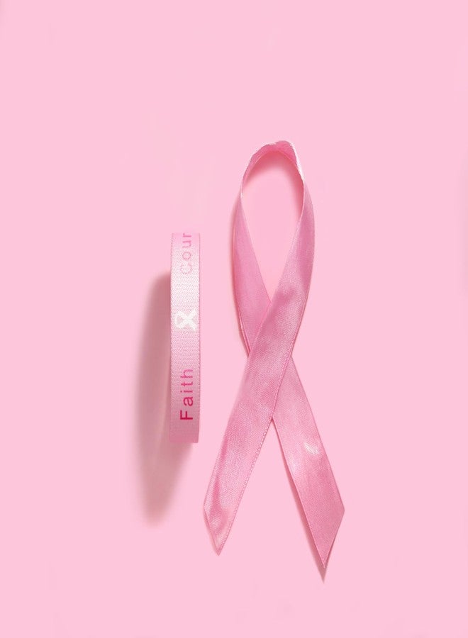 Nanafast Breast Cancer Bracelets Wristband Elastic Breast Cancer Awareness Wrist Band Bracelet for Women Pink Ribbon Breast Cancer Awareness Accessories-Faith 15mm - Image 3