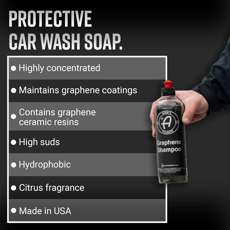 Adam's Polishes Graphene Shampoo Gallon, Graphene Ceramic Coating Infused Car Wash Soap, Powerful Cleaner & Protection In One Step, pH Neutral, High Suds For Foam Cannon, Foam Gun or Detailing Bucket - Image 2