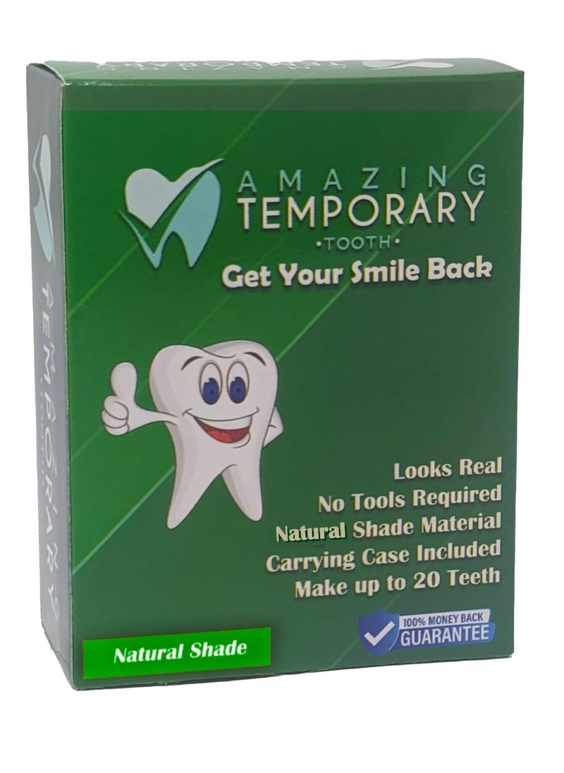 Amazing Temporary Tooth (Natural Shade) Amazing Temporary Tooth Replacement Kit, Temp Missing Teeth Repair, Available in Natural or Bright Shade  - Image 1