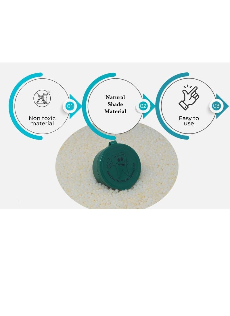 Amazing Temporary Tooth (Natural Shade) Amazing Temporary Tooth Replacement Kit, Temp Missing Teeth Repair, Available in Natural or Bright Shade  - Image 4
