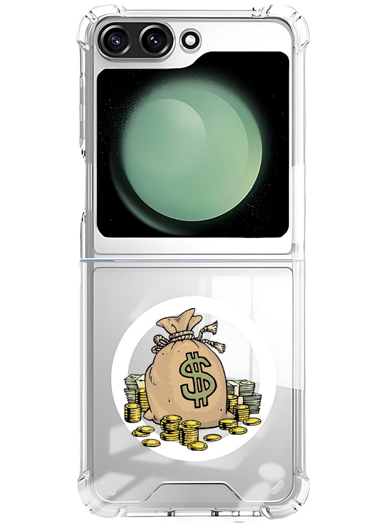 Theodor Magnetic Case for Samsung Galaxy Z Flip 5 Compatible with MagSafe Wireless Charging, Shockproof Phone Bumper Cover do-not-touch - Image 1
