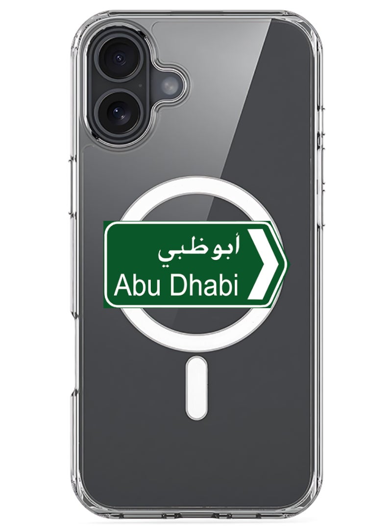Theodor iPhone 16 Magsafe Magnetic Case Compatible with Wireless Charging, Shockproof Phone Bumper Cover - abudhabi sign board - Image 1