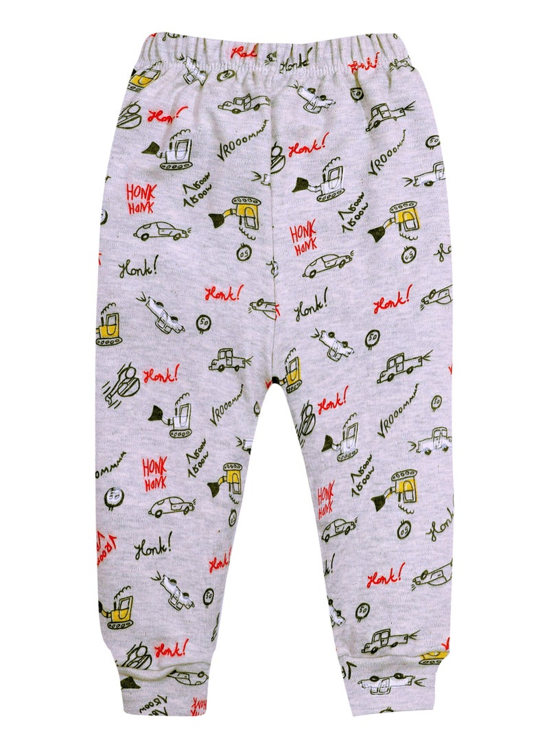 Funny Bunny Pack of 4 Printed Cotton Pants With Elastic Waistband for Baby - Image 5