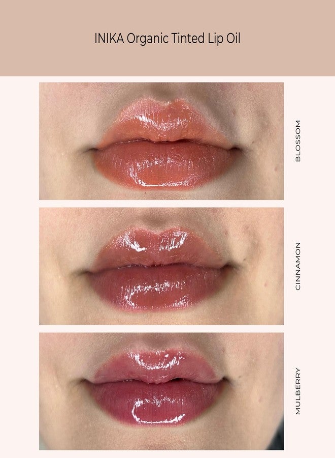 INIKA Organic Tinted Lip Oil | Bakuchiol, Squalane + Collagen in a Glossy Wash of Color. Luxuriously Smoothing & Hydrating Lipgloss. Natural, Vegan. 0.16 Fl oz (Cinnamon) - Image 4