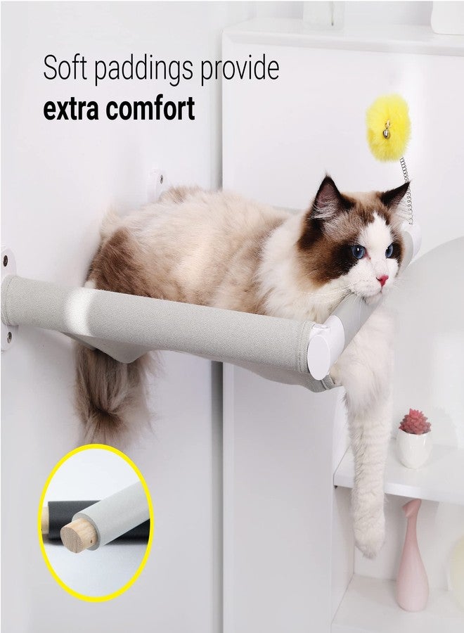 SVD.PET Cat Hammock Wall Mounted with Toy, Soft Padded & Comfortable Cover, Modern Design Premium Cat Furniture Shelf, Supports up to 40 lbs (Comfy Plus, White) - Image 2