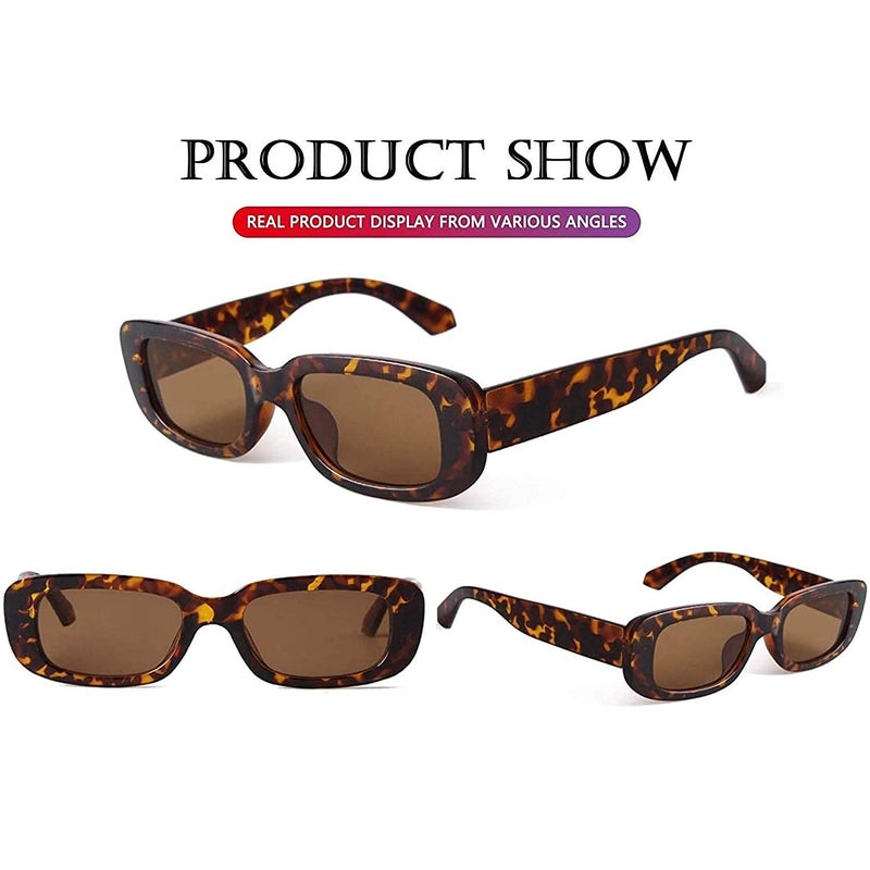 Dervin UV Protected Rectanglular Retro Driving Narrow Square Frame Sunglasses for Women - Image 4
