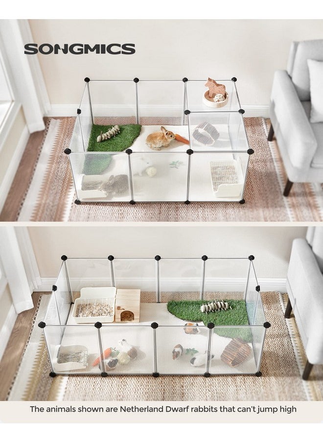 SONGMICS SONGMICS 20 Panels Pet Playpen with Floor, Small Animal Playpen, Pet Fence Indoor, DIY Plastic Enclosure for Guinea Pigs, Bunny, Hamsters, Hedgehogs, 49.2 x 24.8 x 16.5 Inches, White ULPC001W01  - Image 2