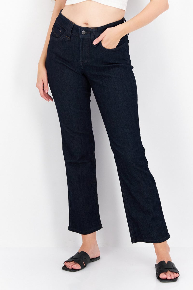 NYDJ Women Petite Plain Stretchable Jeans, Navy - Image 1