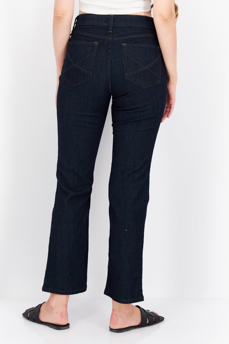 NYDJ Women Petite Plain Stretchable Jeans, Navy - Image 3