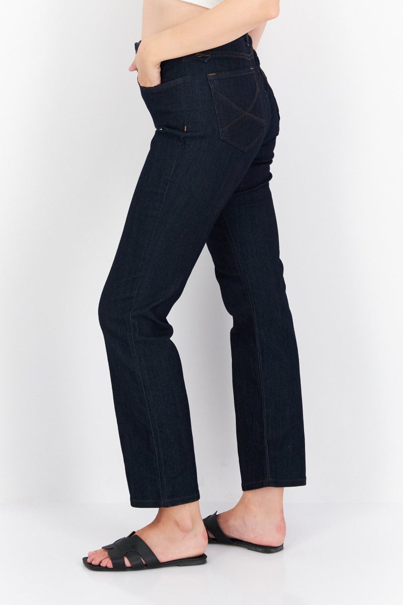 NYDJ Women Petite Plain Stretchable Jeans, Navy - Image 4