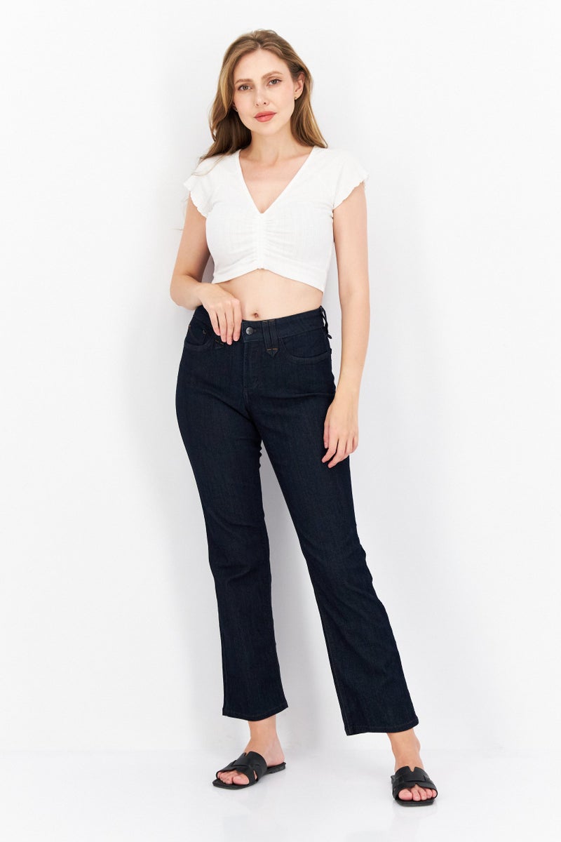 NYDJ Women Petite Plain Stretchable Jeans, Navy - Image 2