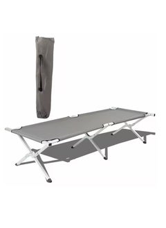 LIVVY Heavy Duty Portable Camping Cot – Sturdy Sleeping Bed Supports 330lbs, Collapsible & Foldable, Ideal for Outdoor, Travel, Office, Beach, Festivals, Home Use with Carry Bag(Grey)  - Image 1