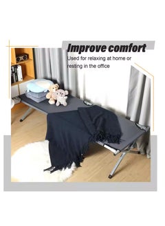 LIVVY Heavy Duty Portable Camping Cot – Sturdy Sleeping Bed Supports 330lbs, Collapsible & Foldable, Ideal for Outdoor, Travel, Office, Beach, Festivals, Home Use with Carry Bag(Grey)  - Image 4