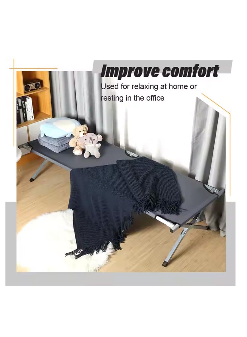 ليفي سرير التخييم المحمول القوي – يدعم حتى 330 رطلاً، قابل للطي، مثالي للاستخدام في الهواء الطلق، السفر، المكتب، الشاطئ، المهرجانات، والمنزل مع حقيبة حمل (رمادي) - Image 4