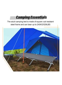LIVVY Heavy Duty Portable Camping Cot – Sturdy Sleeping Bed Supports 330lbs, Collapsible & Foldable, Ideal for Outdoor, Travel, Office, Beach, Festivals, Home Use with Carry Bag(Grey)  - Image 5