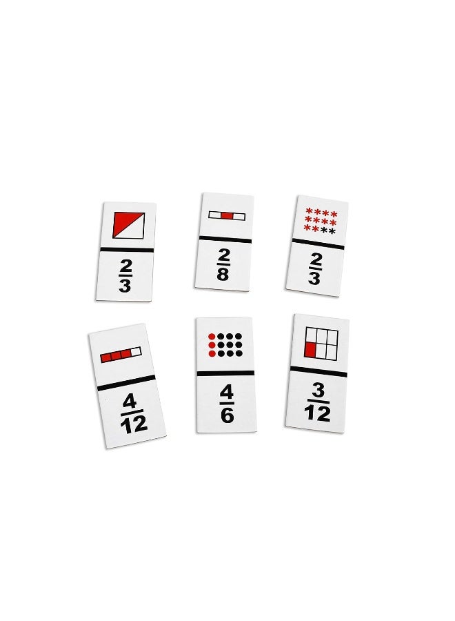LEARNING ADVANTAGE The Original Fraction Dominoes - in Home Learning Fraction Game - 49 Dominoes - Math Manipulative for Kids - Equivalents, Adding and Subtracting Fractions - Image 4