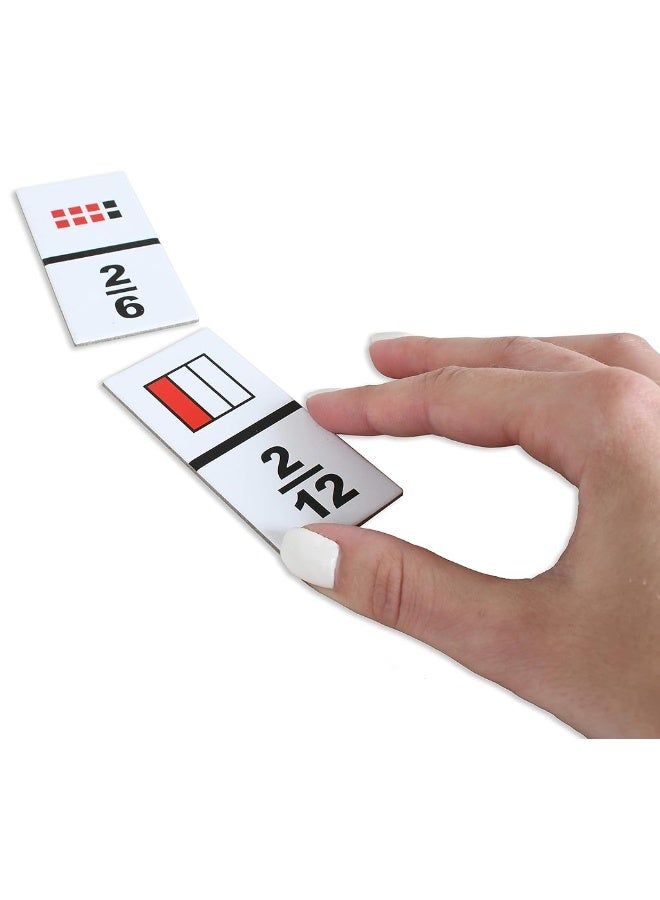 LEARNING ADVANTAGE The Original Fraction Dominoes - in Home Learning Fraction Game - 49 Dominoes - Math Manipulative for Kids - Equivalents, Adding and Subtracting Fractions - Image 2