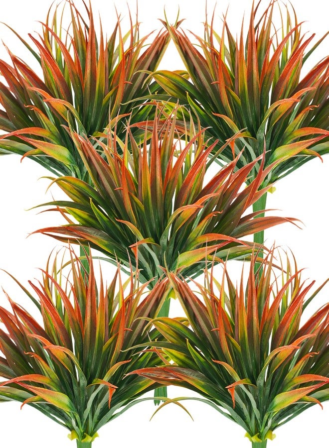 Phliofd 32Pcs Artificial Grass Fake Plants 17.3in Outdoor Plastic Plants UV Resistant Greenery Fake Grass for Home Window Garden Office Patio Hanging Planter Pathway Front Porch Décor Red - Image 1