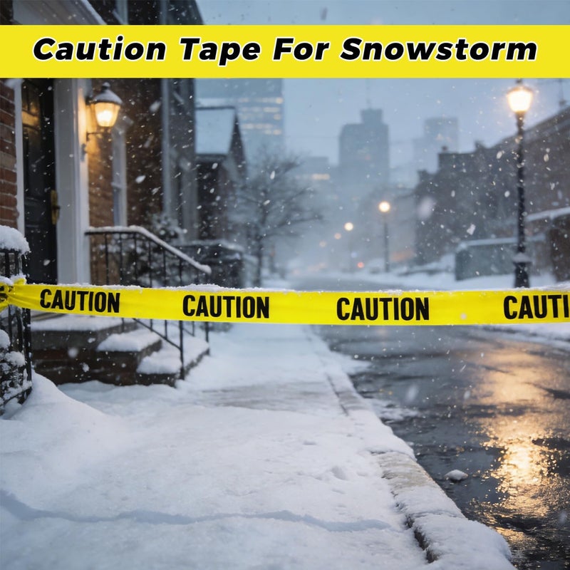 SWRT 1 Roll Premium Yellow Caution Tape, 3 Inch x 1000FT Bright Hazard Tape with Bold Black Text for Danger Zones/Sporting Events, Construction Tape for Crime Scenes/Halloween Decor - Image 3