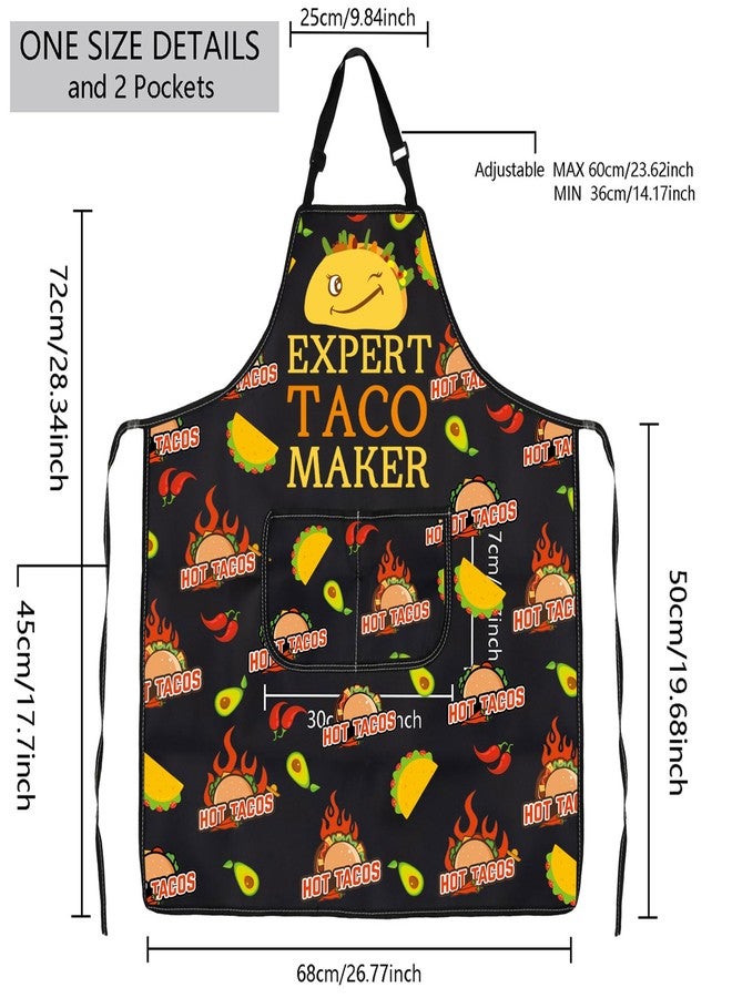 MBMSO Taco Apron with Pockets Taco Gifts for Expert Taco Maker Chef Apron Taco Bell Gifts for Taco Lovers Taco Tuesday Apron (Taco Maker Apron-b) - Image 2