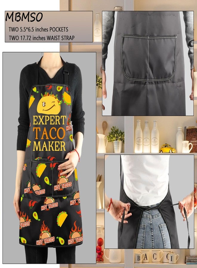 MBMSO Taco Apron with Pockets Taco Gifts for Expert Taco Maker Chef Apron Taco Bell Gifts for Taco Lovers Taco Tuesday Apron (Taco Maker Apron-b) - Image 3